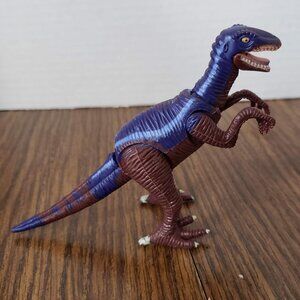 Velociraptor 4 Inch Red Plastic Dinosaur Toy K&M 2001